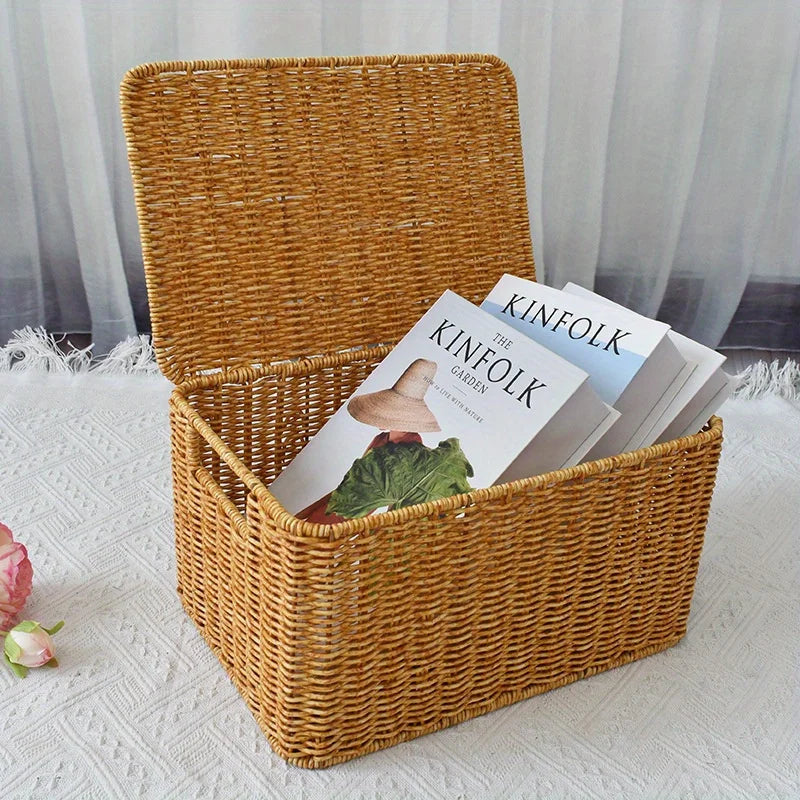 Vintage-Inspired Woven Bin Organizer