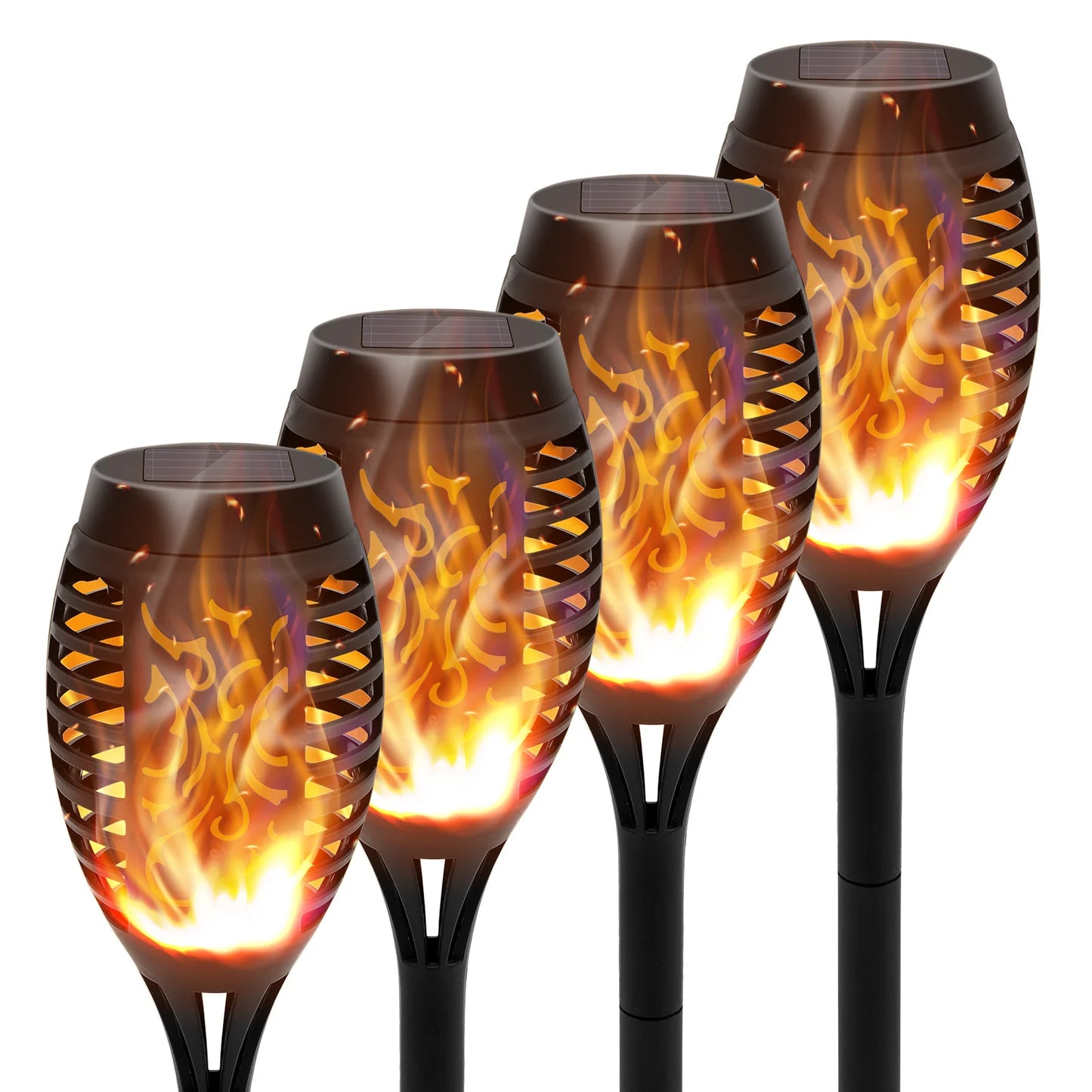 Solar Flame Torch Lights – LED Flickering Outdoor Pathway Lamps (4/6/8/12 Pack)
