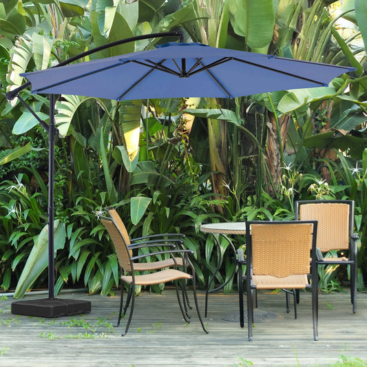 10FT Hanging Cantilever Patio Umbrella – Easy Tilt, UV Protection & 8 Sturdy Ribs for Backyard Patio