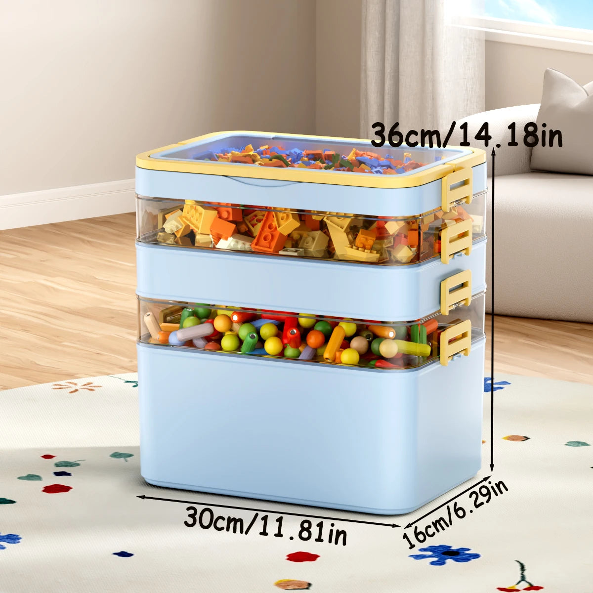 Large Capacity, Durable, Portable, Stackable Storage Box/Organizer with Handle