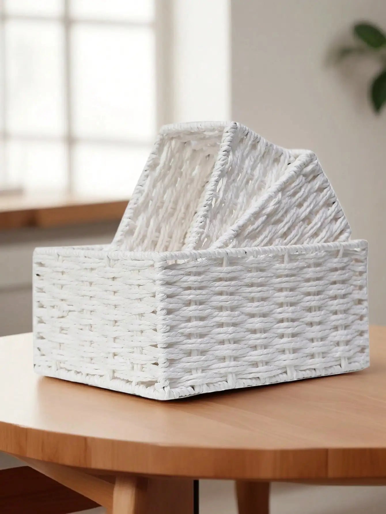 Woven Rattan Storage Basket for Home & Office