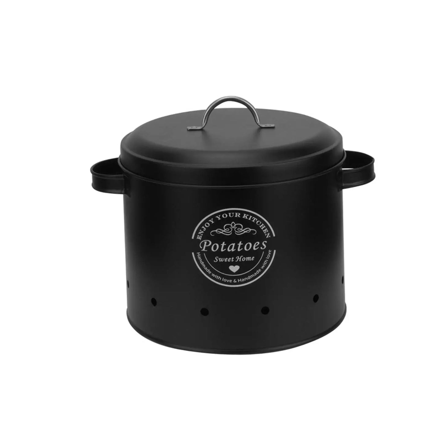 Potato Onion Garlic Storage Bin Metal with Airtight Lid for Pantry or Countertop