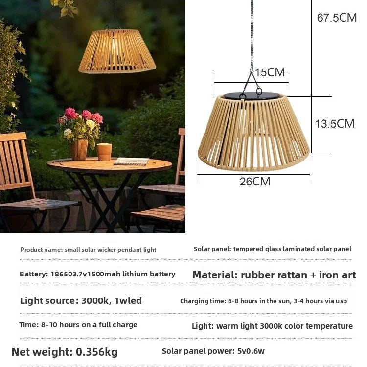 Solar‑Powered Outdoor Pendant Lamp – Modern Hanging Light for Patios & Gardens