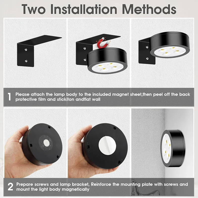 Magnetic LED Battery Operated Picture Light with Remote, Dimmable Timer 3 Lighting Modes