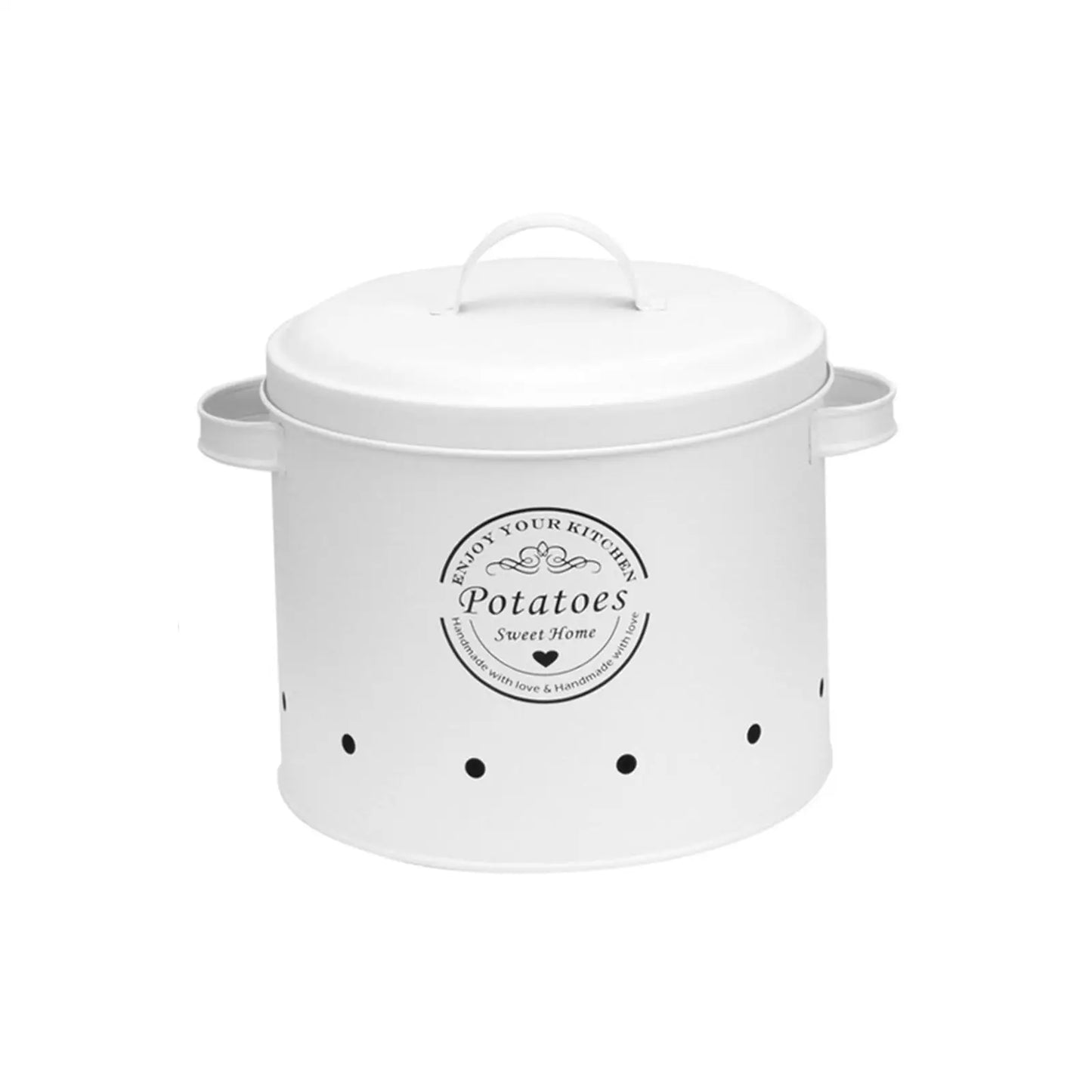 Potato Onion Garlic Storage Bin Metal with Airtight Lid for Pantry or Countertop