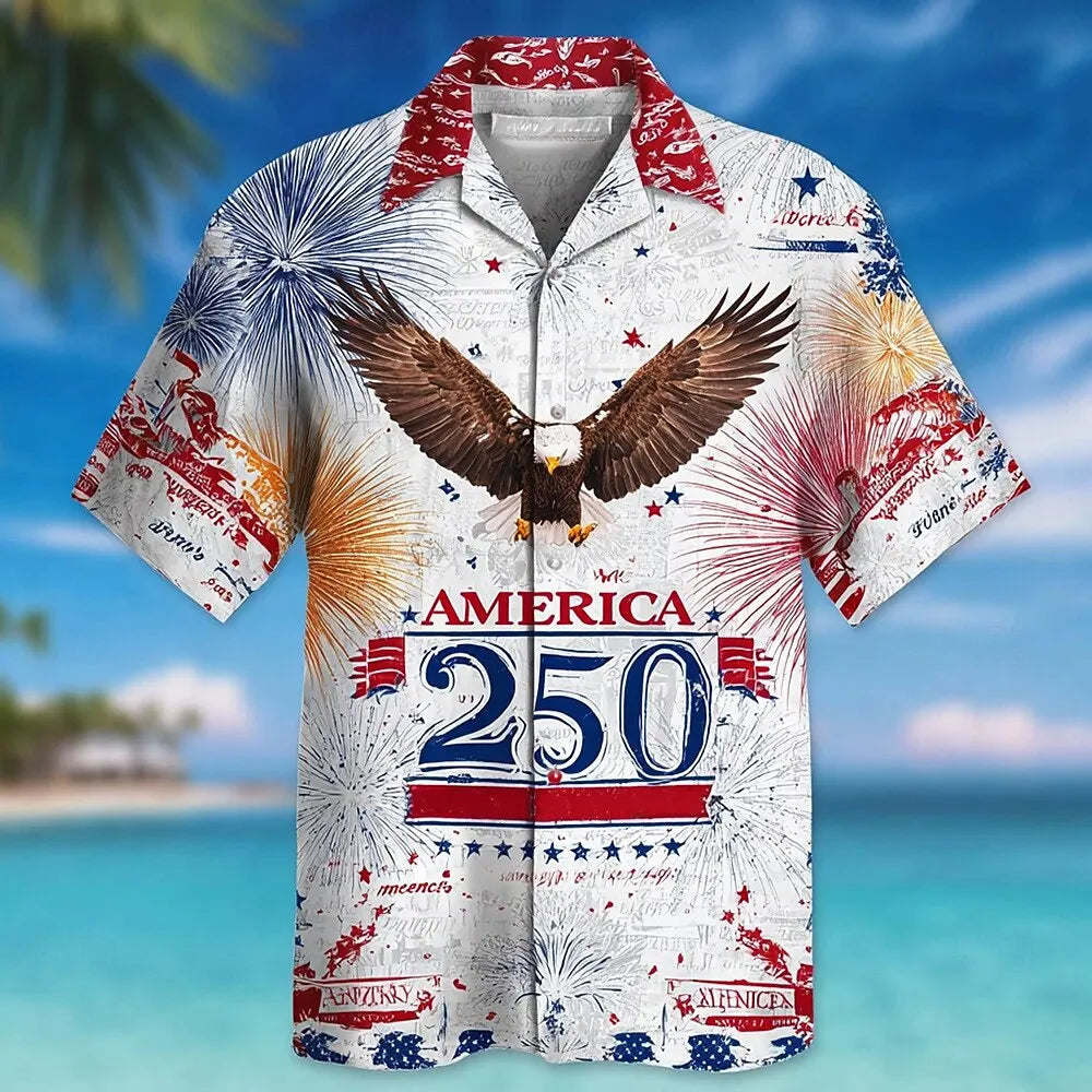 Men's Eagle 250th USA Anniversary Button Up Shirt