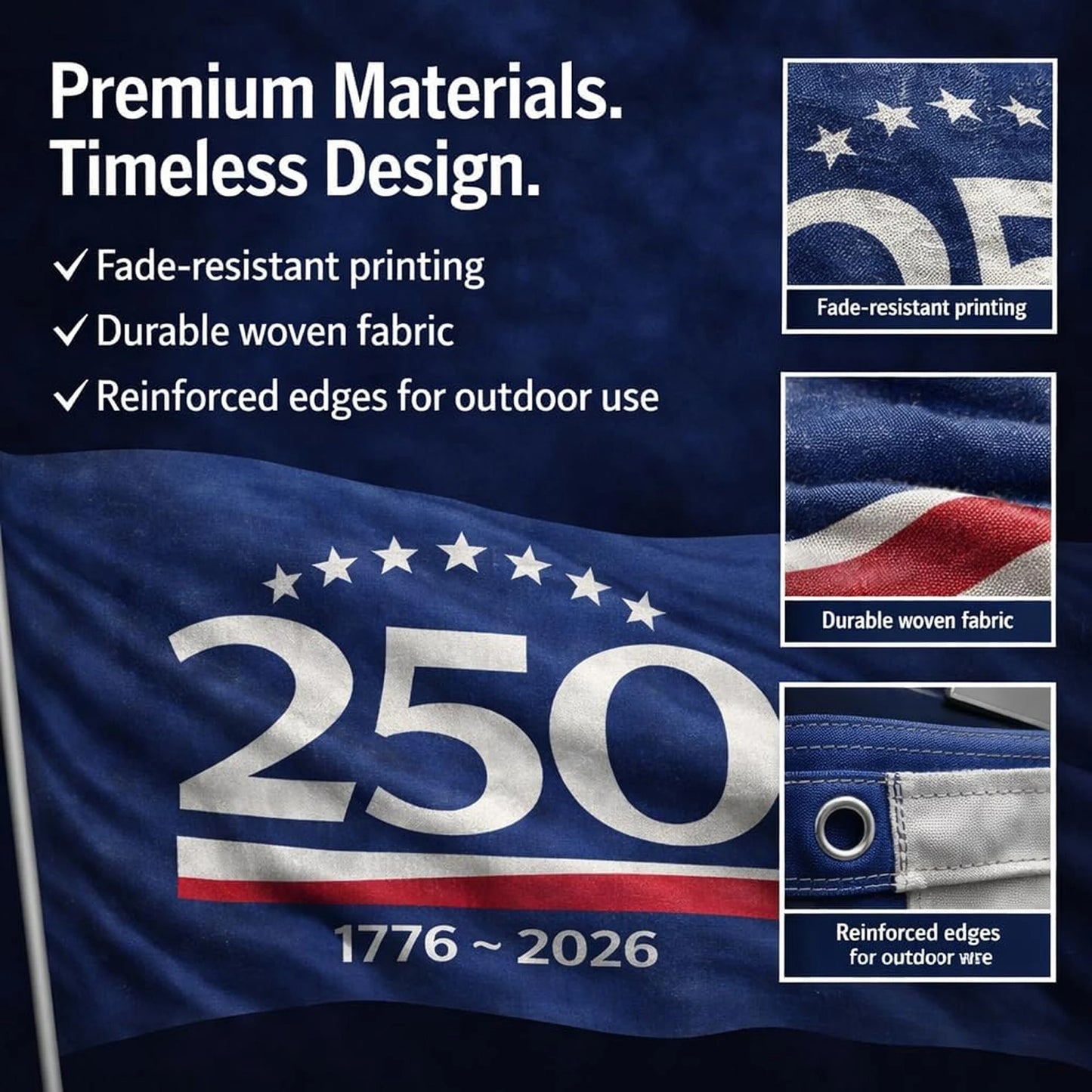 250 Years America Garden Flag Double Sided 250th Anniversary Welcome Flag Patriotic Yard Flag

Celebrate 250 Years of America
