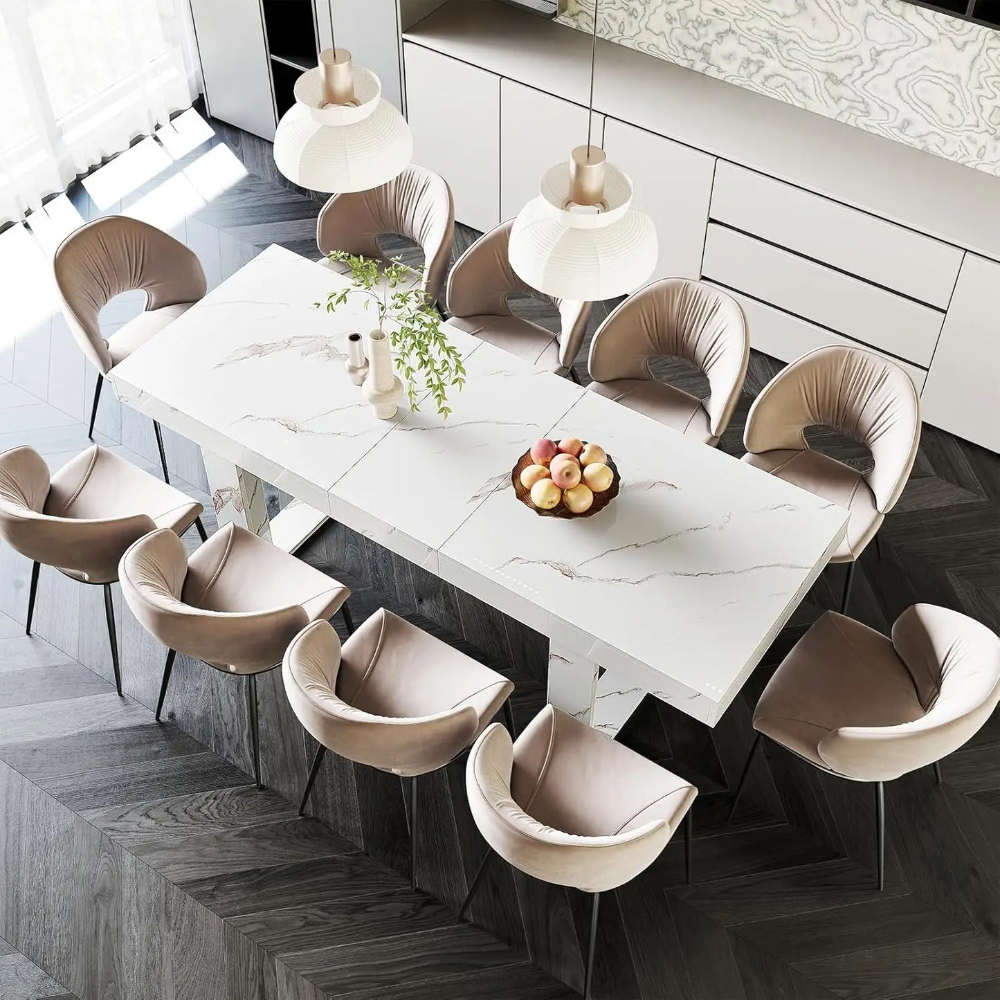 70" x 31.5" Farmhouse Rustic Extendable Dining Table