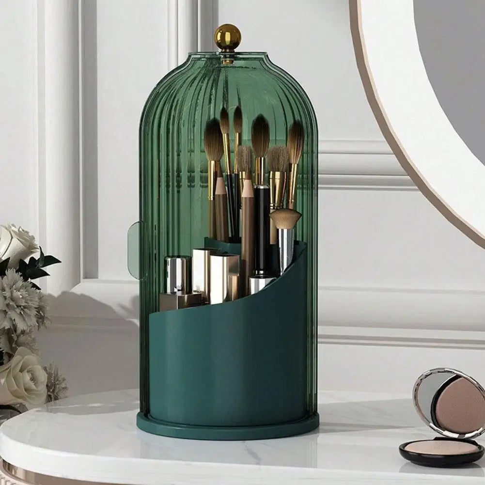 360 Rotating Make up Brush Holder/Organizer With Lid
