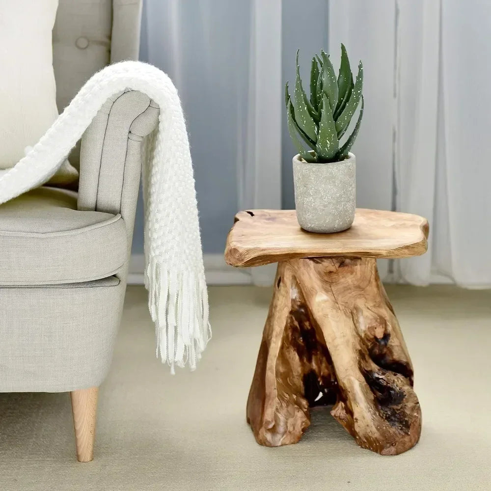 14" Cedar Stump Table – Natural Wood Stool for Rustic & Lodge Décor