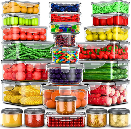50 Pcs Large Food Storage Containers with Lids Airtight
