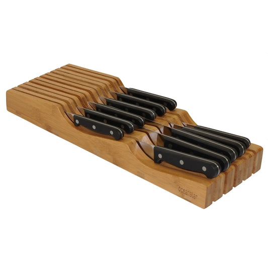 In-Drawer Bamboo Knife Organizer, Easy Maintenance, Lightweight