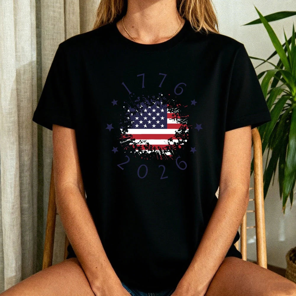 Patriotic USA Flag Tee America 250th Anniversary T-shirt 4th of July Unisex Independence Day T-shirt