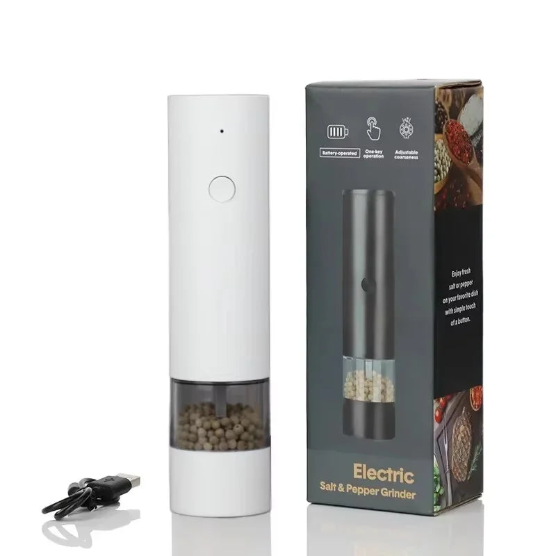 USB Rechargeable Electric Salt and Pepper Grinder Adjustable Coarseness Large Capacity