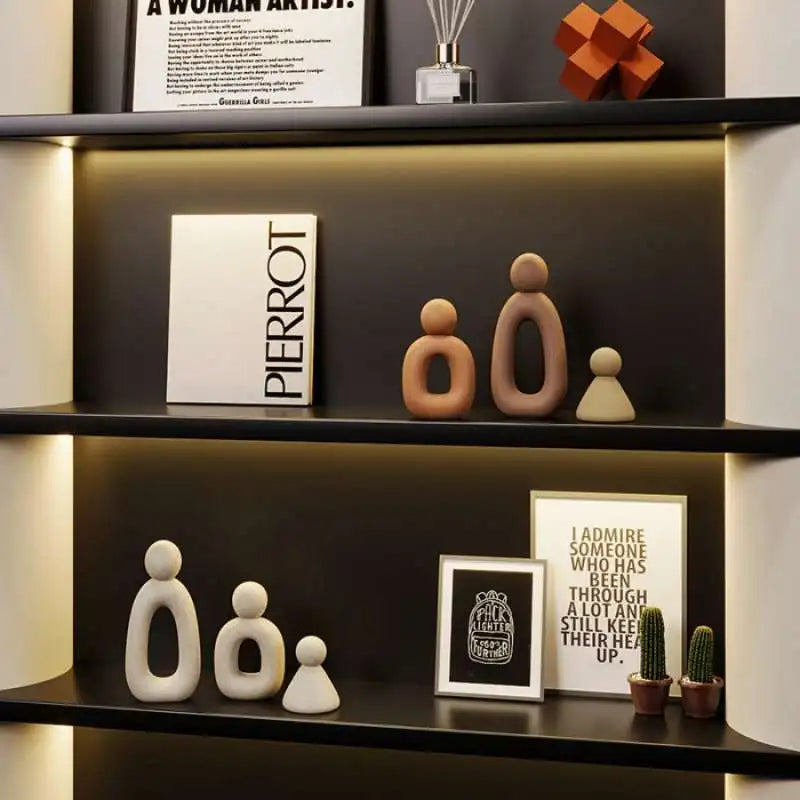 Modern Family Sculpture – Hollow Design Figurine for Home, Bedroom & Living Room Décor