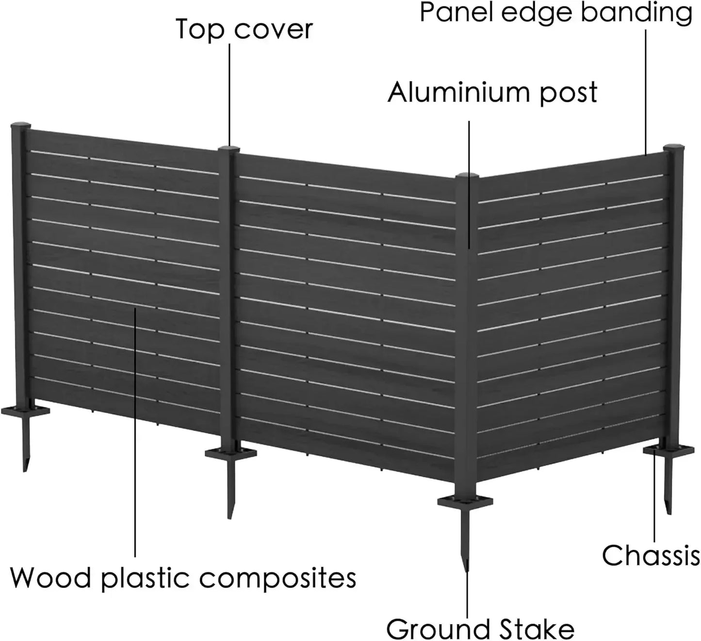 50" W x 48" H Outdoor Privacy Screens, Aluminum